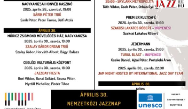 Jazzünnep 2025 -  Nemzetközi Jazznap koncertjei